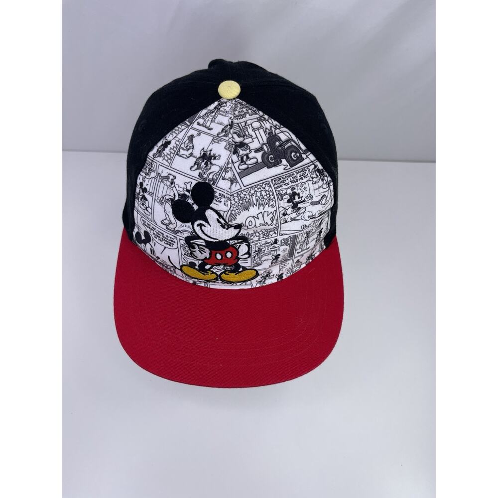 Disney Mickey Mouse Comic Strip Flat Brim Snapback Hat Cap Embroidered Adult - Picture 5 of 7
